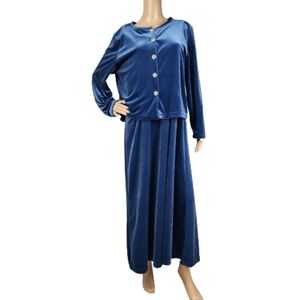 Diane Von Furstenberg The Color Authority Velvet Dress/Cardigan Set Size Large
